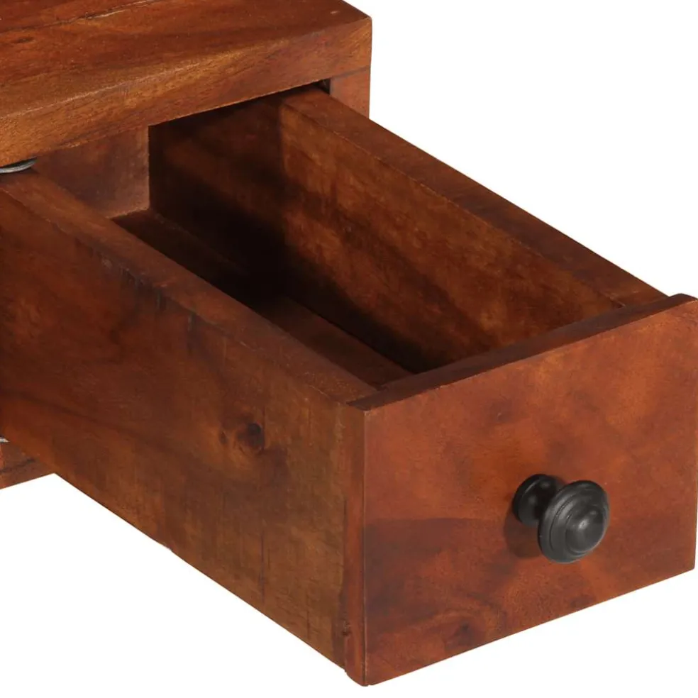 vidaXL Wandspiegel met lades 60x33x90 cm massief acaciahout