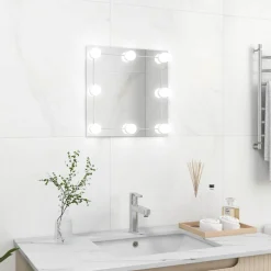 vidaXL Wandspiegel met LED-lampen vierkant glas