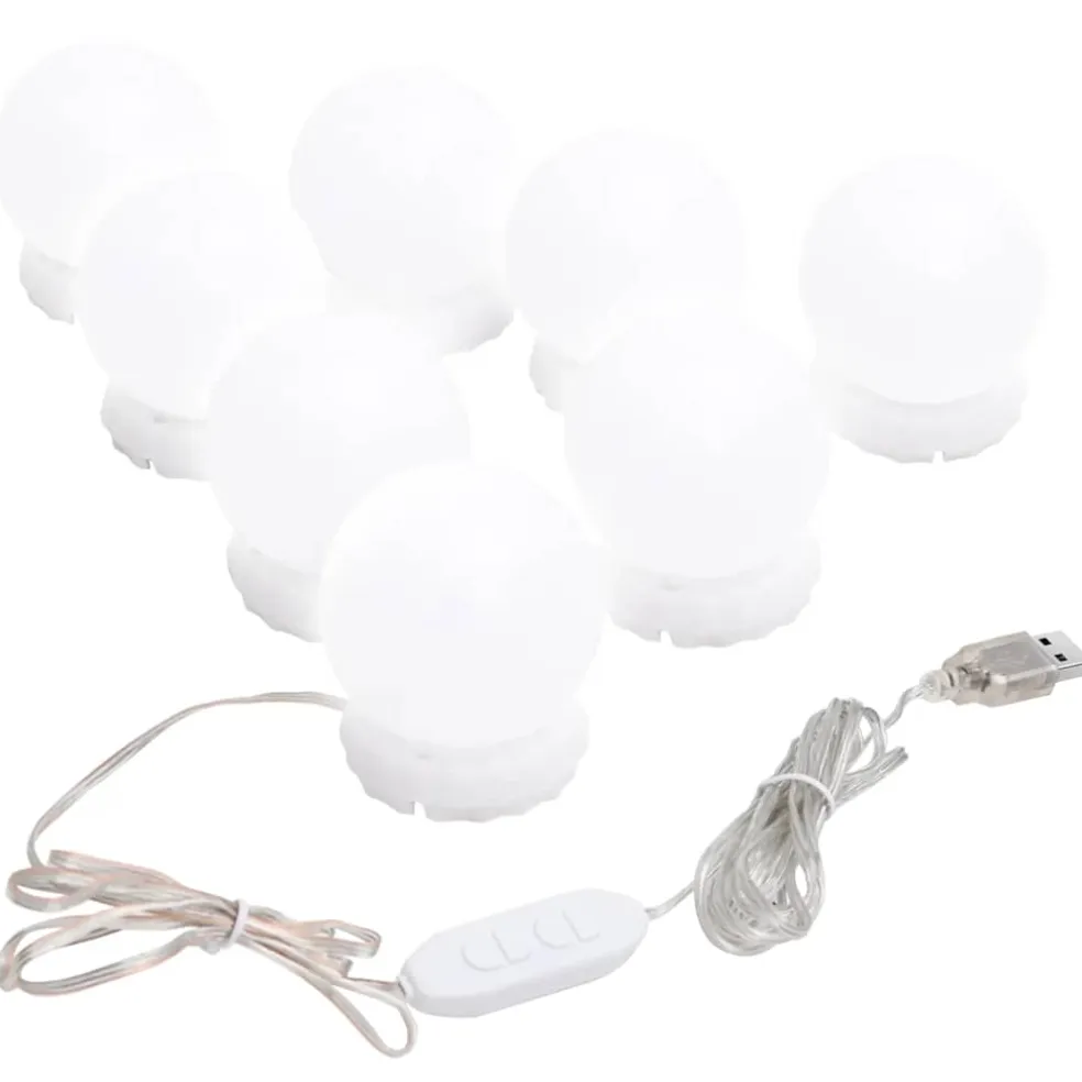 vidaXL Wandspiegel met LED-lampen vierkant glas