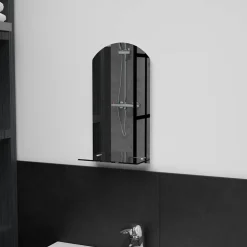 vidaXL Wandspiegel met schap 20x40 cm gehard glas