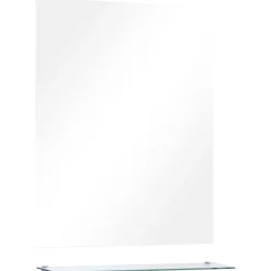 vidaXL Wandspiegel met schap 50x60 cm gehard glas