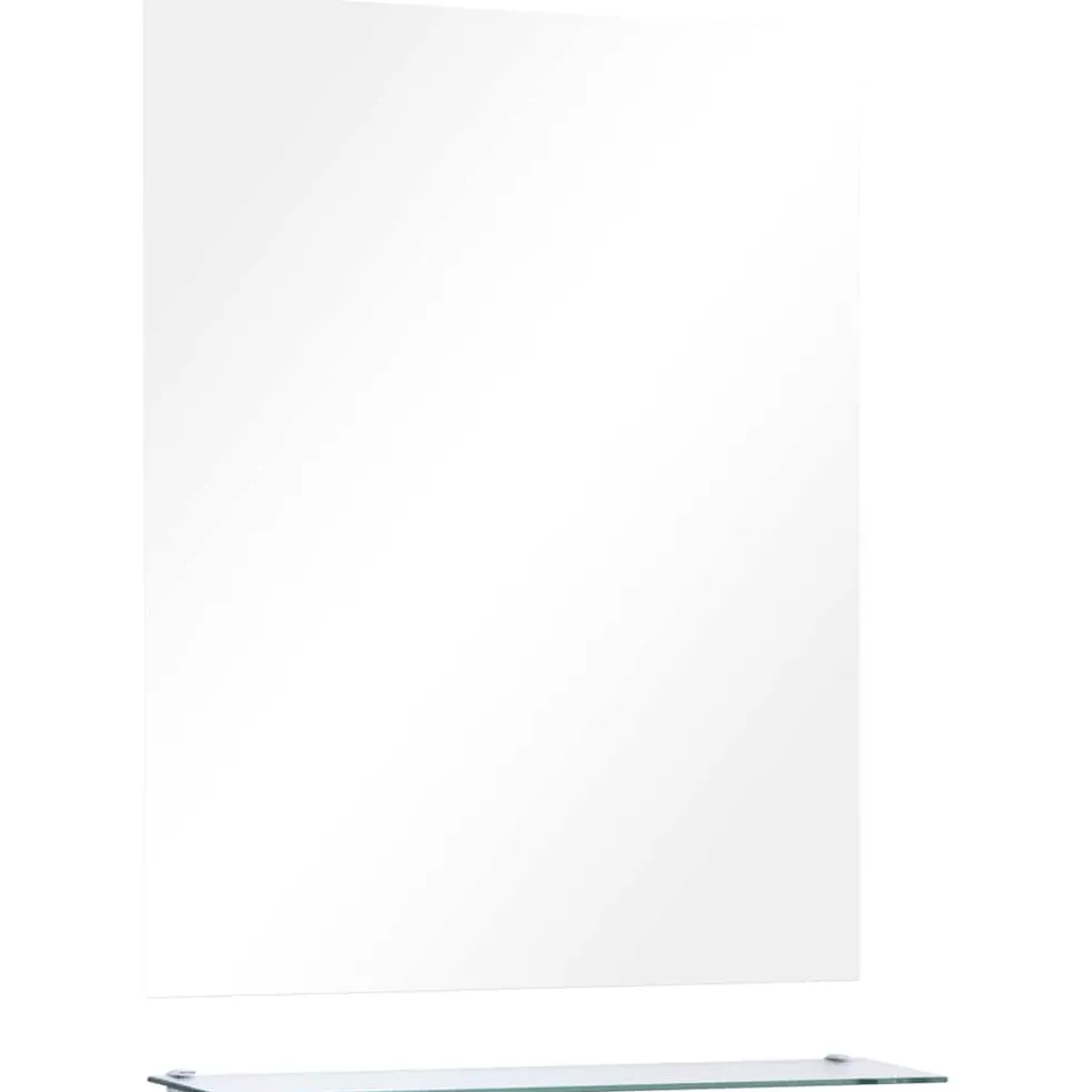vidaXL Wandspiegel met schap 50x60 cm gehard glas