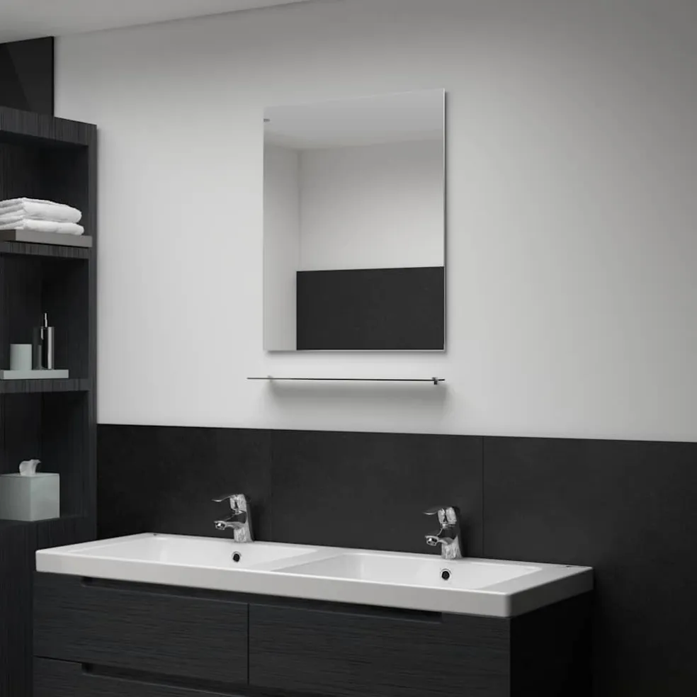 vidaXL Wandspiegel met schap 50x60 cm gehard glas