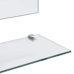 vidaXL Wandspiegel met schap 50x60 cm gehard glas
