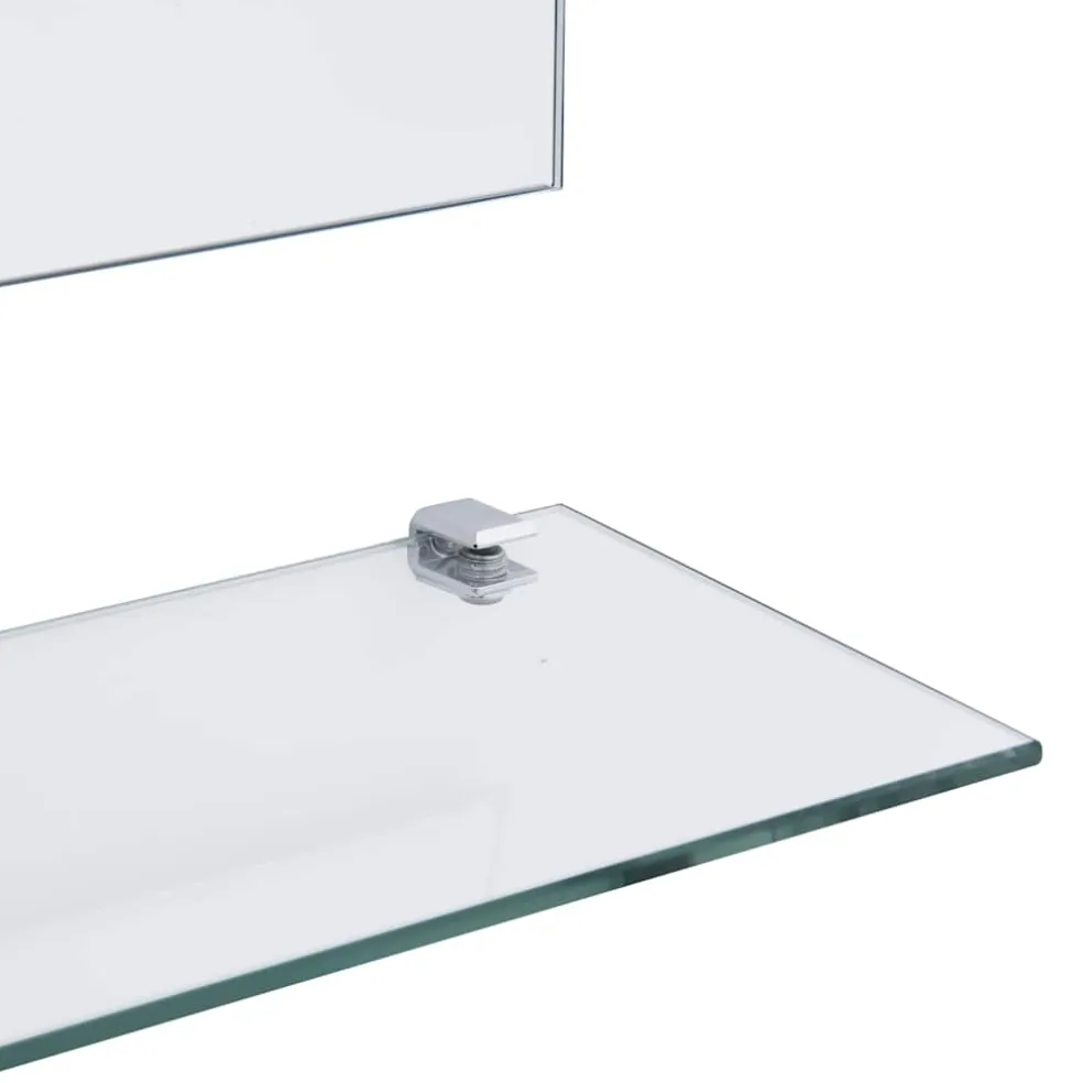 vidaXL Wandspiegel met schap 50x60 cm gehard glas