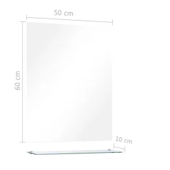 vidaXL Wandspiegel met schap 50x60 cm gehard glas