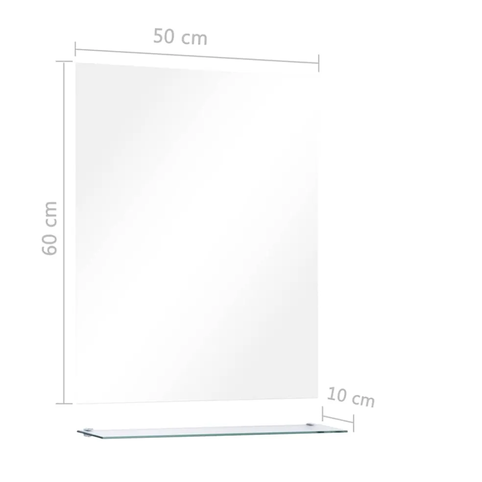 vidaXL Wandspiegel met schap 50x60 cm gehard glas