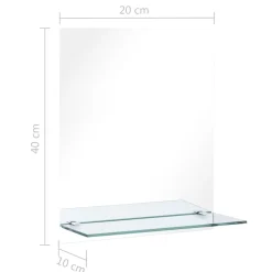 vidaXL Wandspiegel met schap 20x40 cm gehard glas
