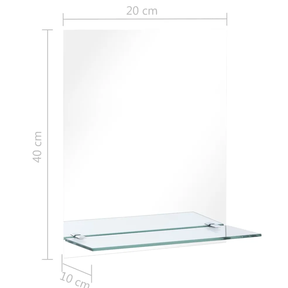vidaXL Wandspiegel met schap 20x40 cm gehard glas