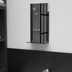 vidaXL Wandspiegel met schap 20x40 cm gehard glas