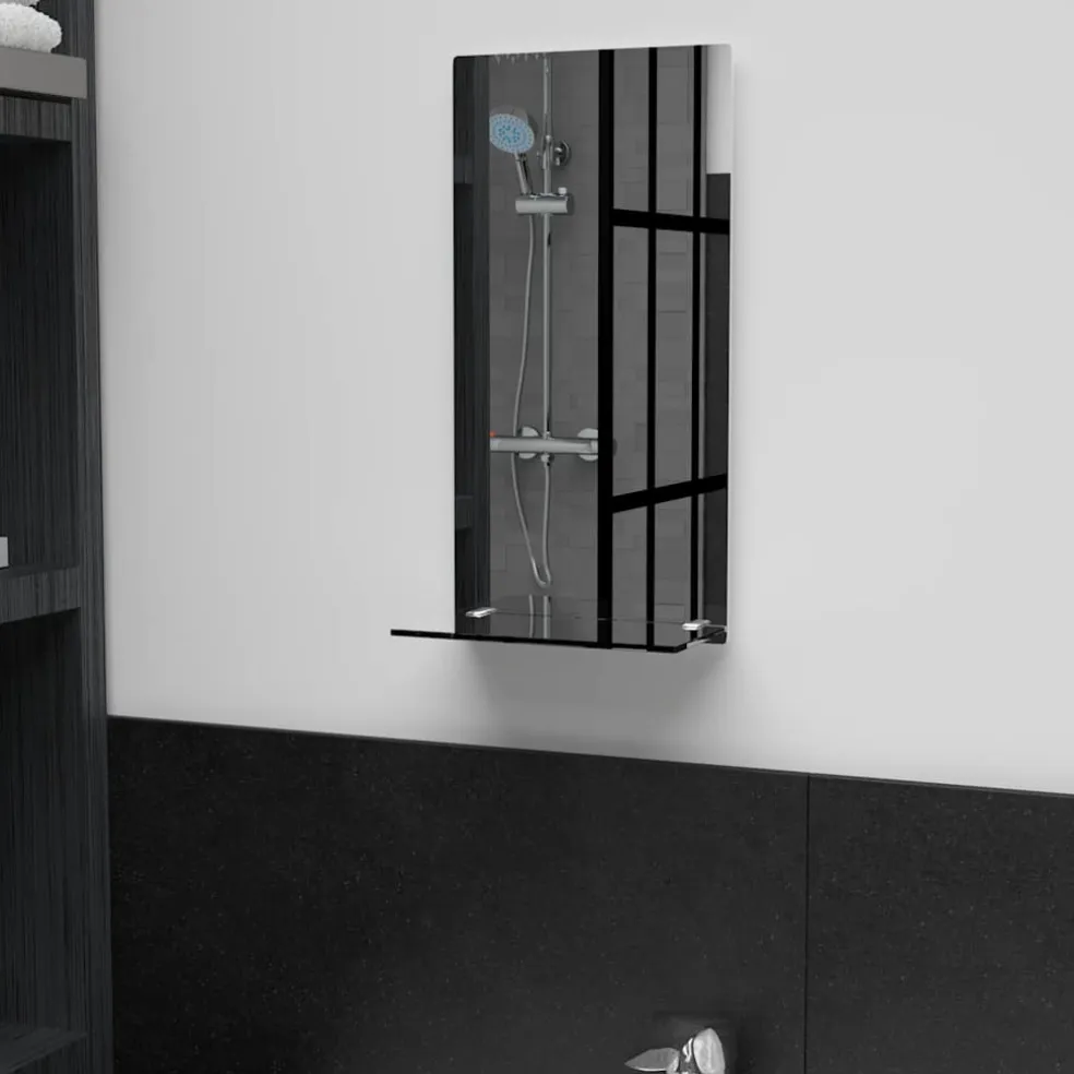 vidaXL Wandspiegel met schap 20x40 cm gehard glas