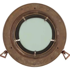 vidaXL Wandspiegel patrijspoort Ø30 cm aluminium en glas