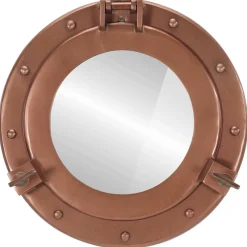 vidaXL Wandspiegel patrijspoort Ø30 cm aluminium en glas
