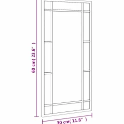 vidaXL Wandspiegel rechthoekig 30x60 cm ijzer zwart