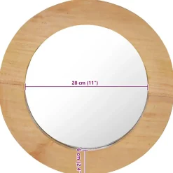 vidaXL Wandspiegel rond 40 cm teakhout