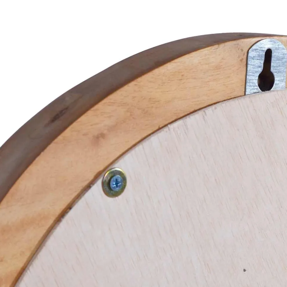 vidaXL Wandspiegel rond 40 cm teakhout