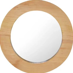 vidaXL Wandspiegel rond 40 cm teakhout