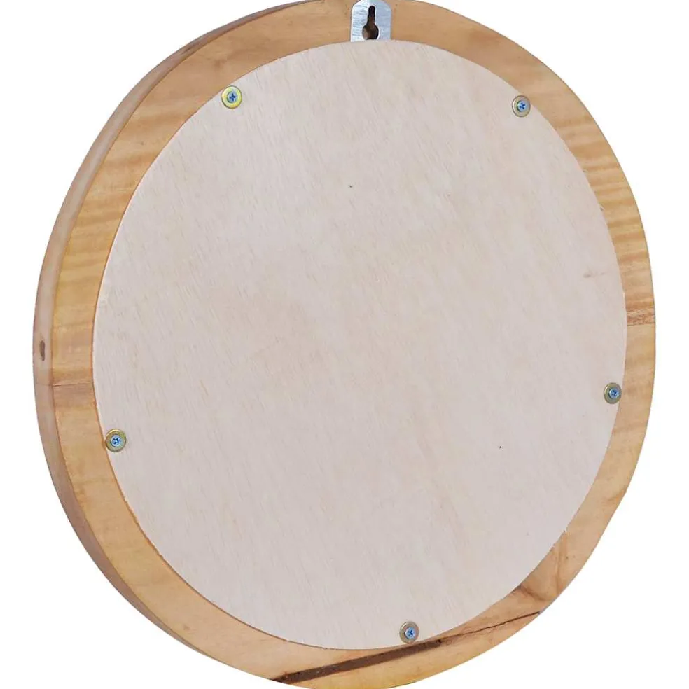 vidaXL Wandspiegel rond 40 cm teakhout