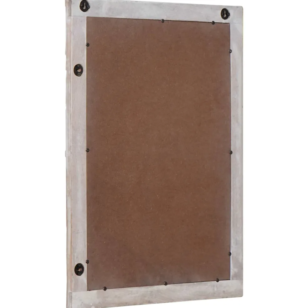 vidaXL wandspiegel Wit 70 x 50 cm Massief Mango Hout Rechthoekig