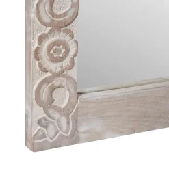 vidaXL wandspiegel Wit 70 x 50 cm Massief Mango Hout Rechthoekig