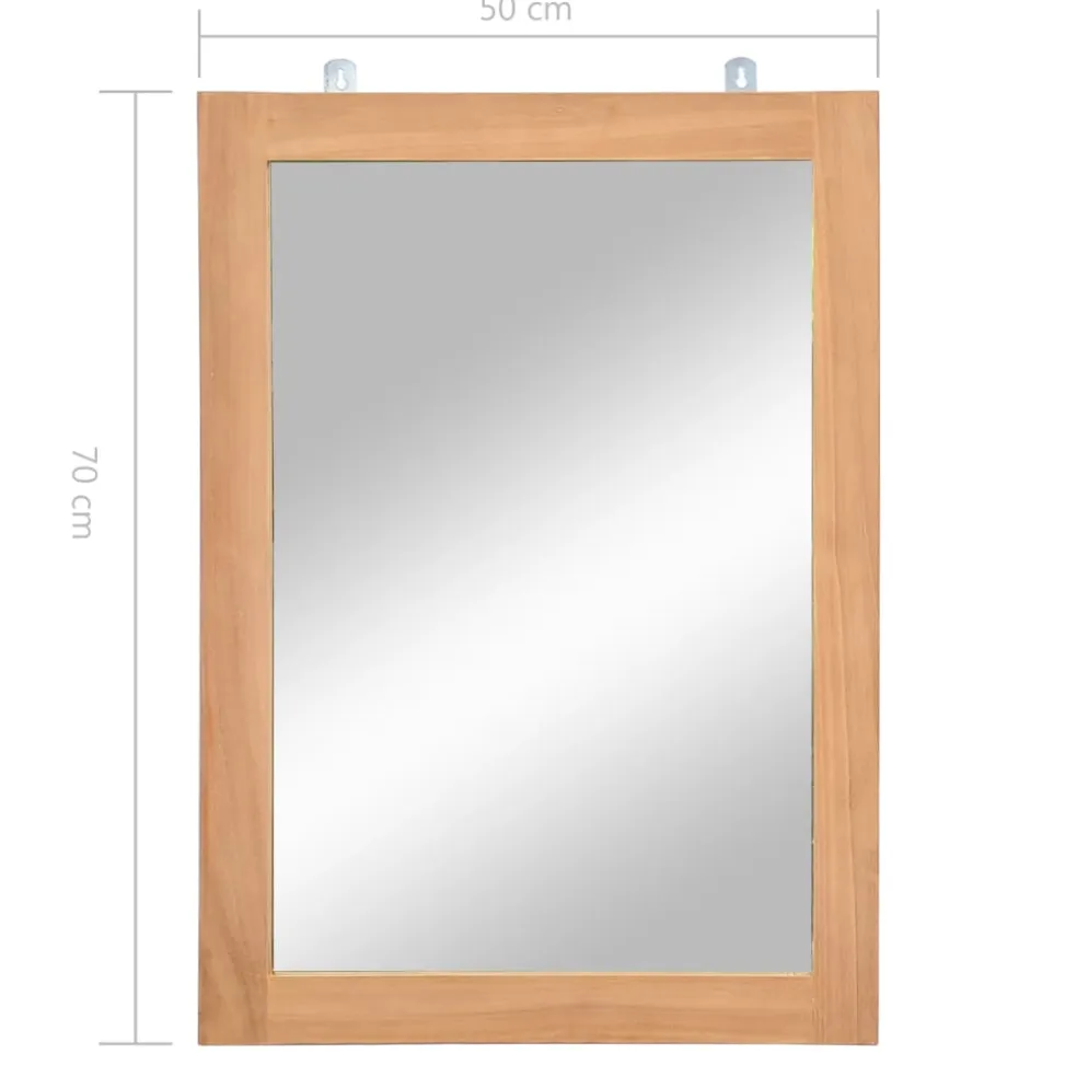 vidaXL Wandspiegel 50x70 cm massief teakhout