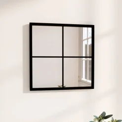 vidaXL Wandspiegel 40x40 cm metaal zwart