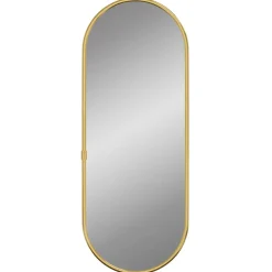 vidaXL Wandspiegel 40x15 cm ovaal goudkleurig