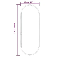 vidaXL Wandspiegel 40x15 cm ovaal zwart