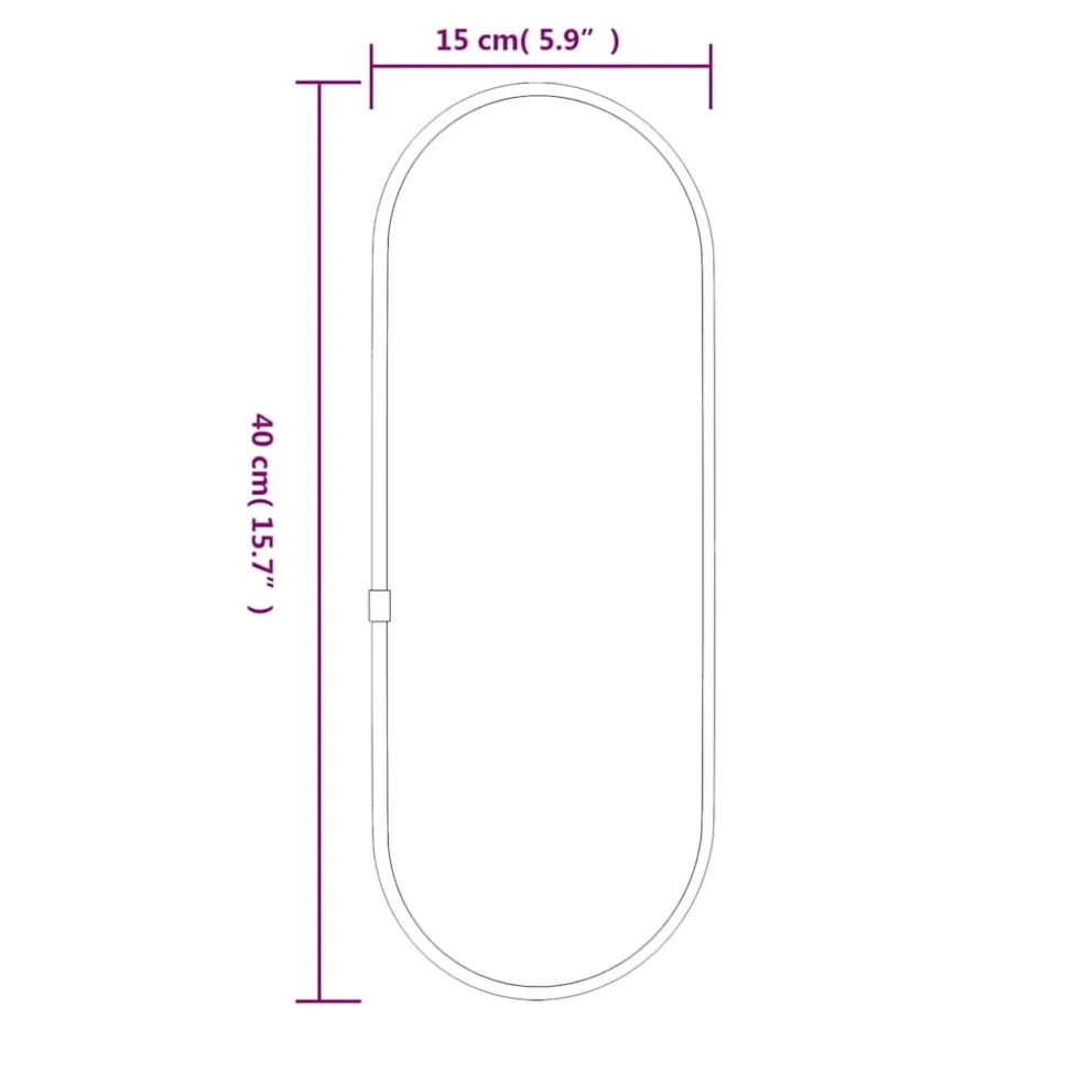 vidaXL Wandspiegel 40x15 cm ovaal zwart