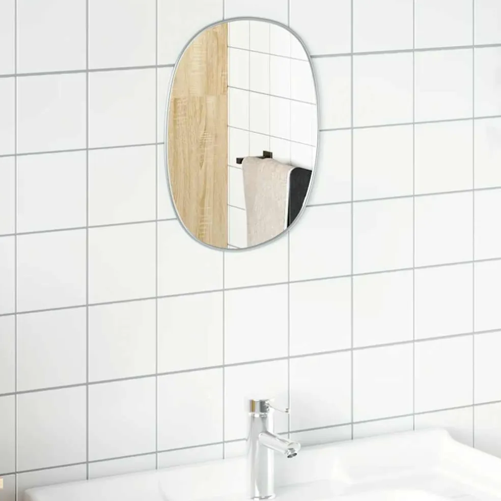 vidaXL Wandspiegel 30x25 cm zilverkleurig