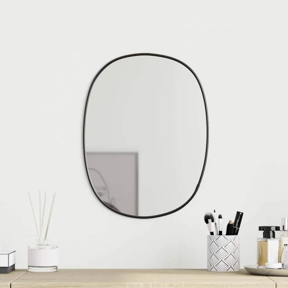 vidaXL Wandspiegel 30x25 cm zwart