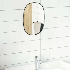 vidaXL Wandspiegel 30x25 cm zwart
