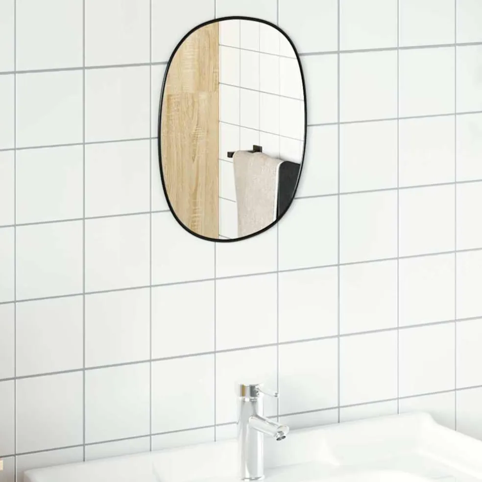 vidaXL Wandspiegel 30x25 cm zwart