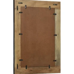 vidaXL Wandspiegel Zwart en Bruin 70 x 2 x 70 cm Massief Acaciahout
