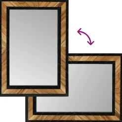 vidaXL Wandspiegel Zwart en Bruin 70 x 2 x 70 cm Massief Acaciahout