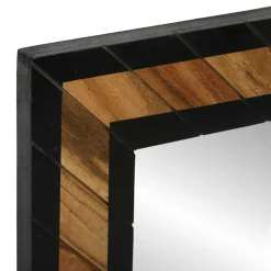 vidaXL Wandspiegel Zwart en Bruin 70 x 2 x 70 cm Massief Acaciahout
