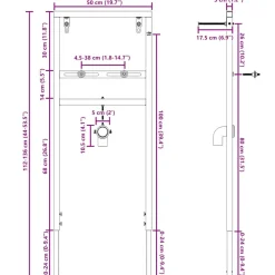 vidaXL Wandsteun voor wastafelsysteem Blauw 50 x 3 x 112 cm