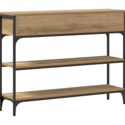 vidaXL Wandtafel Artisan Eiken 100 x 25 x 75 cm Bewerkt hout