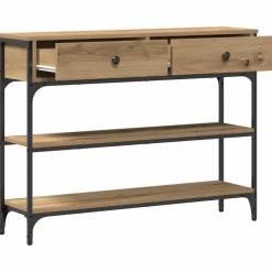 vidaXL Wandtafel Artisan Eiken 100 x 25 x 75 cm Bewerkt hout