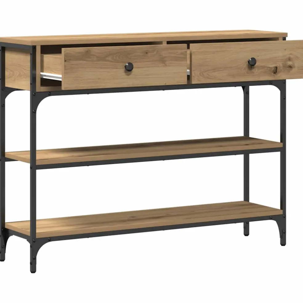 vidaXL Wandtafel Artisan Eiken 100 x 25 x 75 cm Bewerkt hout