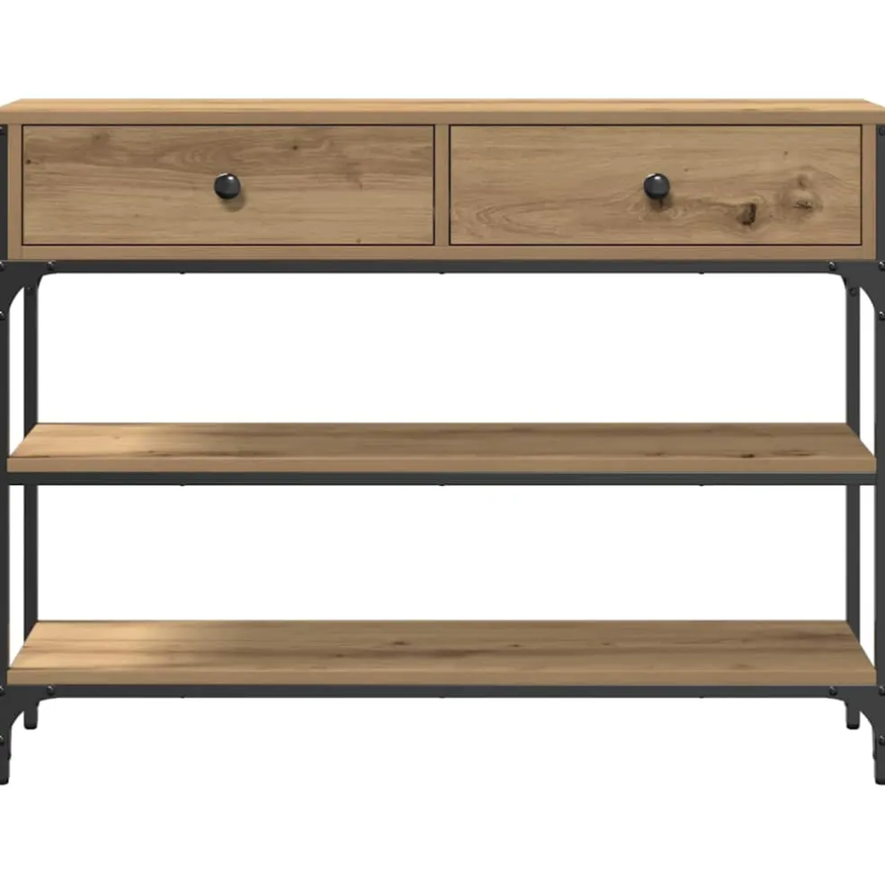 vidaXL Wandtafel Artisan Eiken 100 x 25 x 75 cm Bewerkt hout