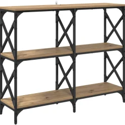 vidaXL Wandtafel Artisan Eiken 100 x 28 x 80,5 cm Bewerkt hout