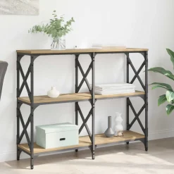 vidaXL Wandtafel Artisan Eiken 100 x 28 x 80,5 cm Bewerkt hout