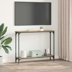 vidaXL Wandtafel Artisan Eiken 100 x 22,5 x 75 cm Bewerkt hout