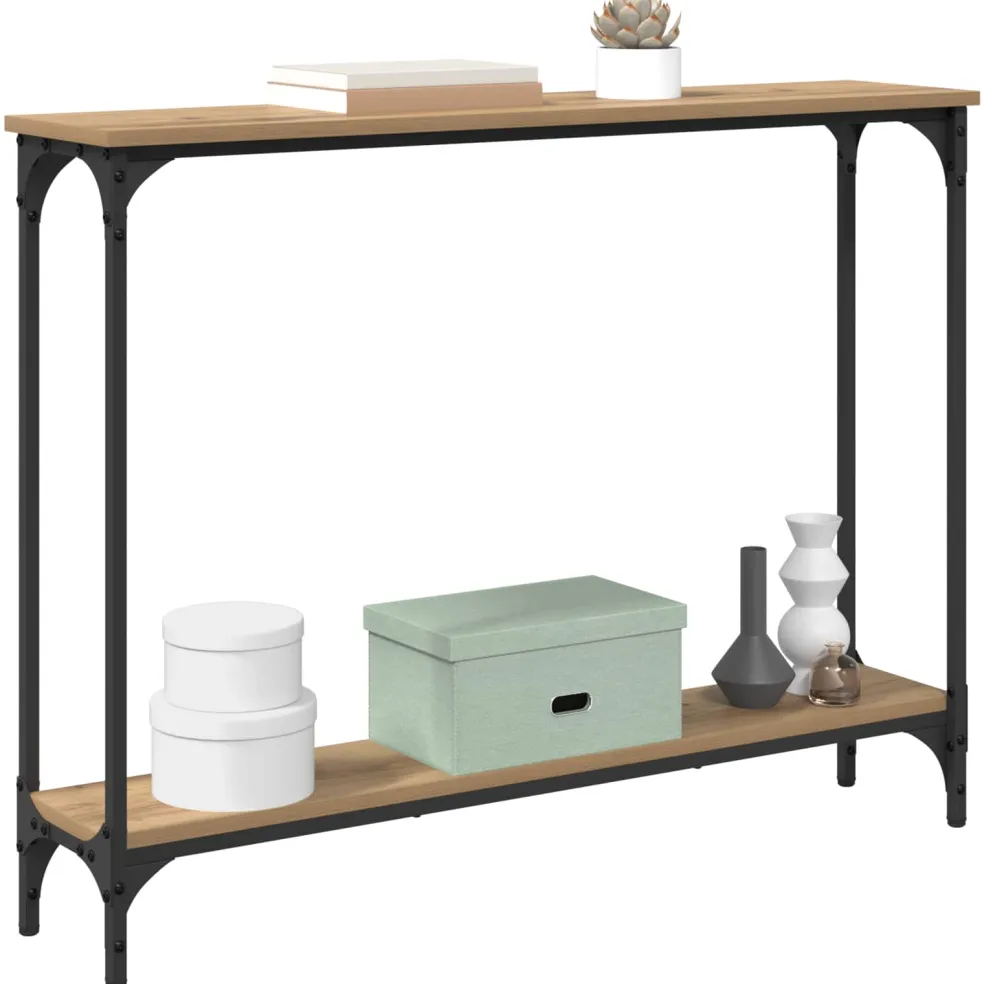 vidaXL Wandtafel Artisan Eiken 100 x 22,5 x 75 cm Bewerkt hout