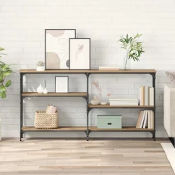 vidaXL Wandtafel Artisan Eiken 150 x 29 x 76,5 cm Bewerkt hout