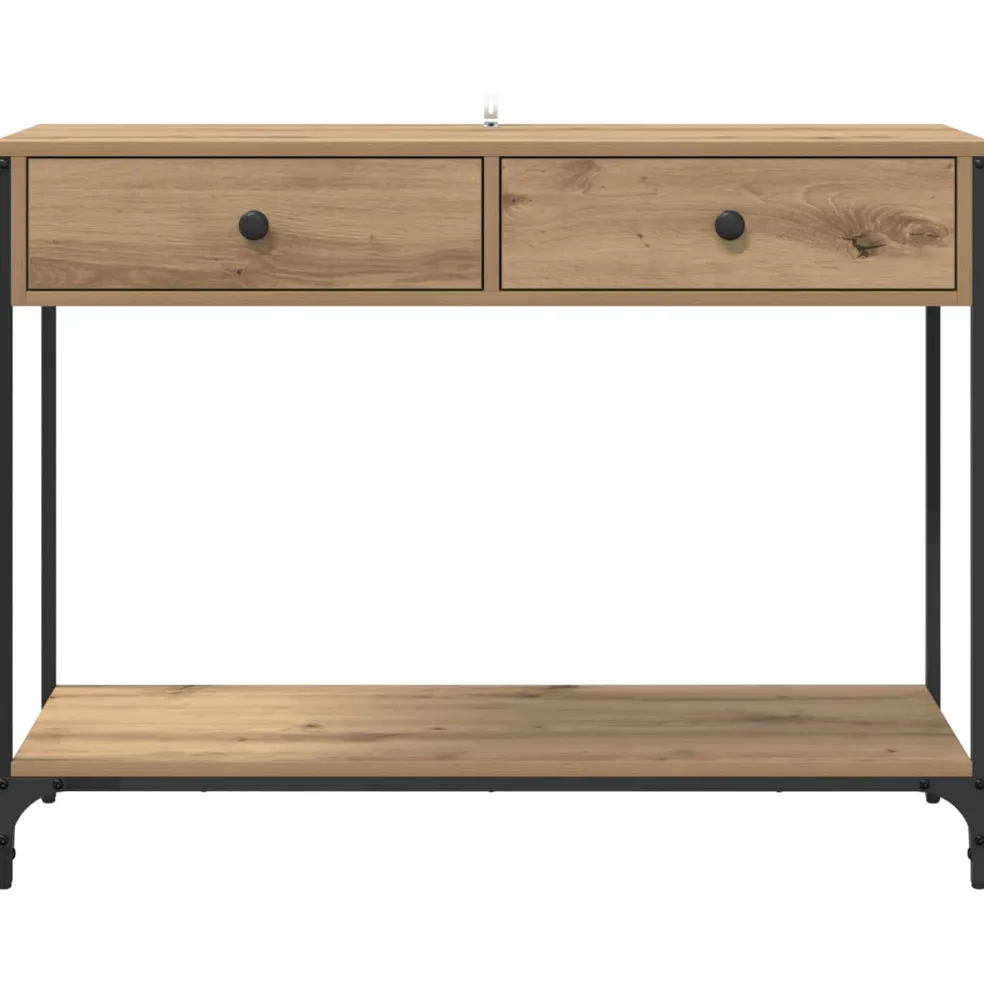 vidaXL Wandtafel Artisan Eiken 100 x 34,5 x 75 cm Bewerkt hout
