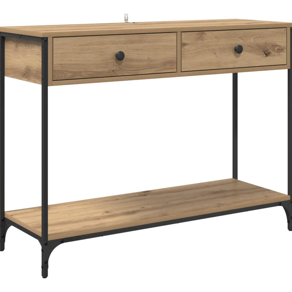 vidaXL Wandtafel Artisan Eiken 100 x 34,5 x 75 cm Bewerkt hout