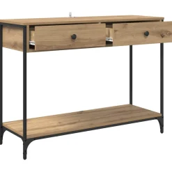 vidaXL Wandtafel Artisan Eiken 100 x 34,5 x 75 cm Bewerkt hout