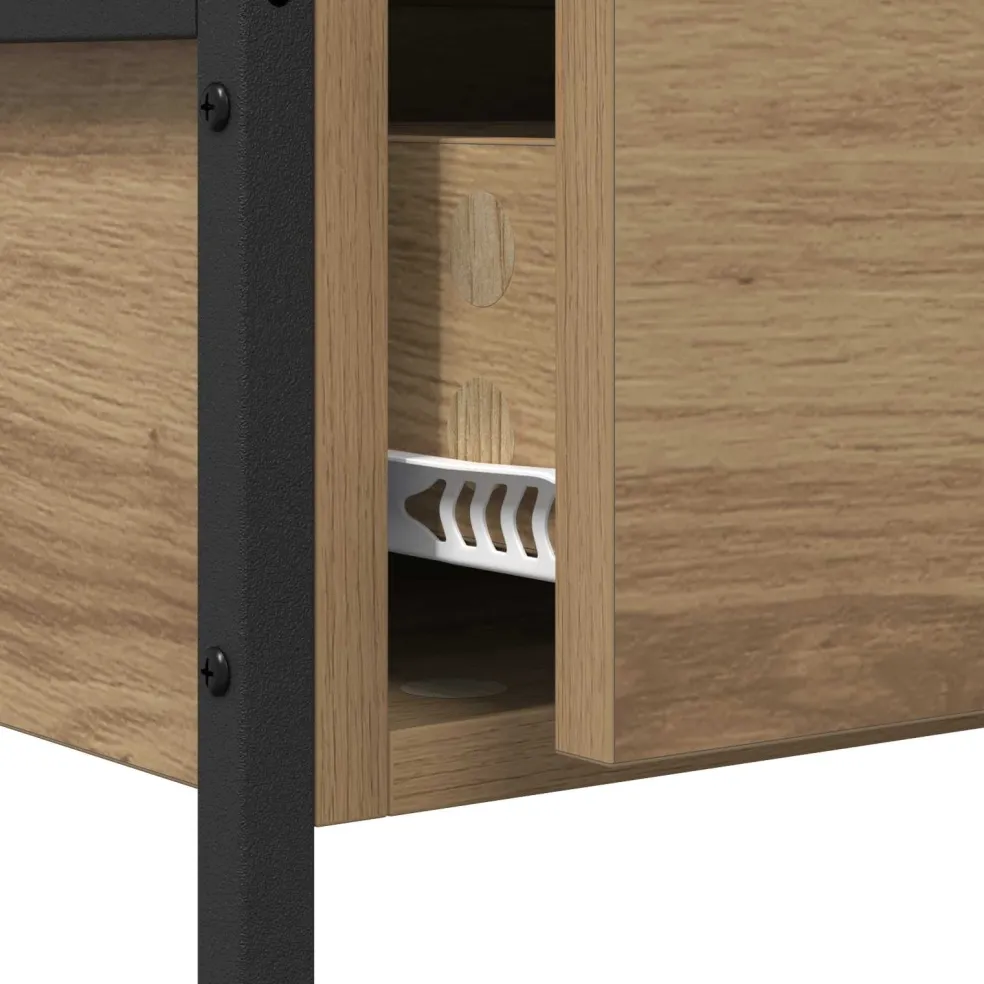 vidaXL Wandtafel Artisan Eiken 100 x 34,5 x 75 cm Bewerkt hout